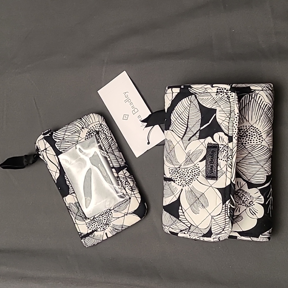 RFID Riley Compact Wallet & ID Holder Vera Bradley Bedford Blooms NWT Retired